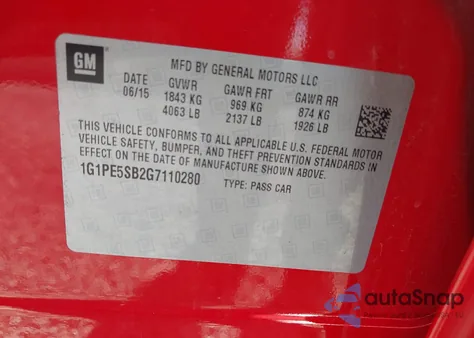 2016 Chevrolet Cruze Limited 1Lt Auto z USA, uszkodzony, nr VIN 1G1PE5SB2G7110280